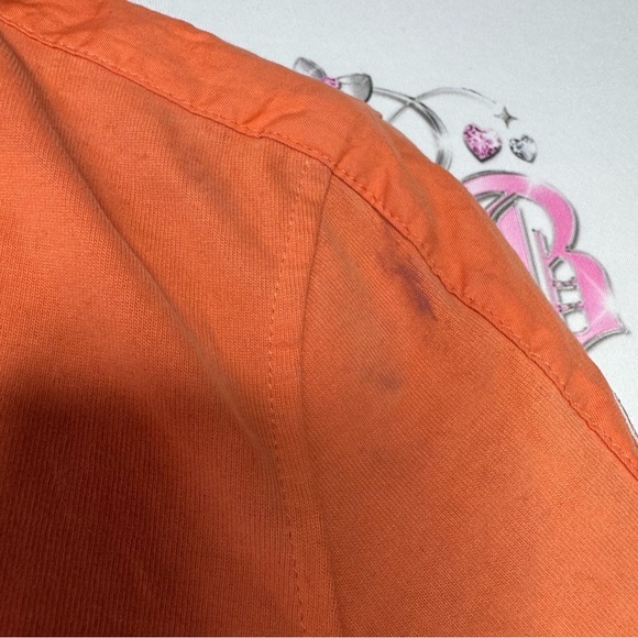 Marccain sports sweater 3/4 sleeve orange tie dye buttons floral hood mesh y2k - Picture 14 of 16